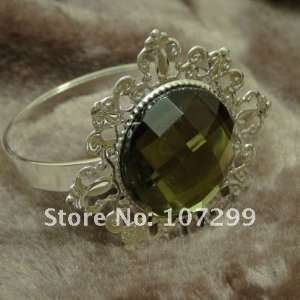    12pcs sage green gem napkin rings wedding bridal shower 