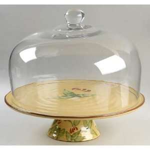  Artland Margaux Cake Plate W/Glass Dome, Fine China 