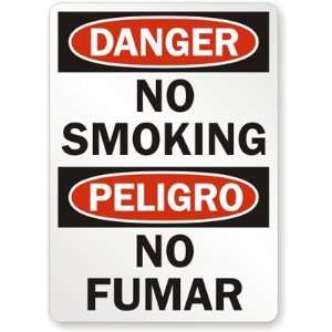  Danger / Peligro: No Smoking (Bilingual) Plastic Sign, 14 