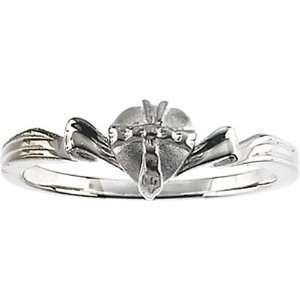  14K White Gold Gift Wrapped Heart Chastity Ring Jewelry