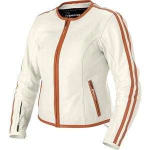   Womens Betty Leather Jacket   X Large/White/Orange Automotive
