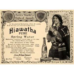  1907 Ad Hiawatha Spring Water Native American Indian 