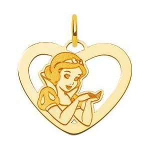  14K Gold Disney Princess Snow White Heart Charm Jewelry