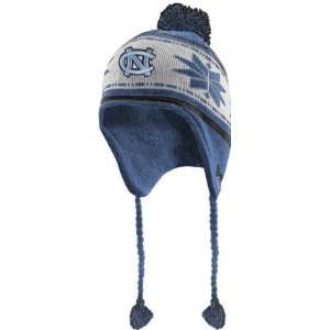   Light Blue New Era Jr. Striped Snowflake Tassel Knit Hat: Sports