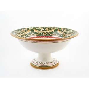  Hand Painted Italian Ceramic 12 inch Footed Fruit Bowl 