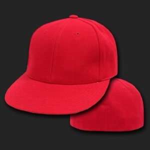  RED RETRO FITTED BASEBALL CAP HAT CAPS SIZE 7 1/2 