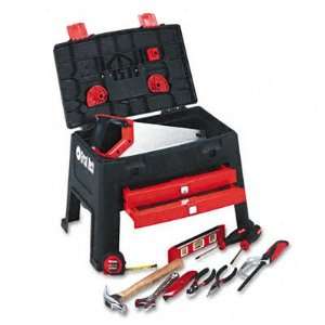  12 Piece Tool Set in Portable Step Stool: Office Products