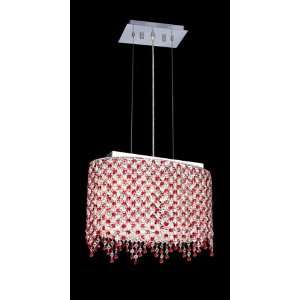 Moda 3 Light Square Pendant in Chrome with 1 Layer of Crystal Crystal 
