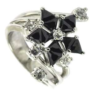  Black CZ Star Ring Jewelry