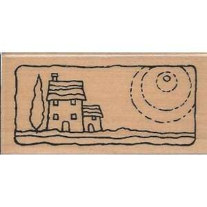  Scenic Villa Wood Mounted Rubber Stamp (L167) Arts 