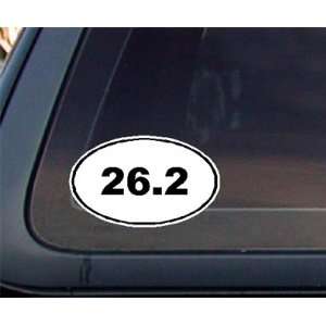  26.2 Marathon Euro Oval Car Decal / Sticker   Black 