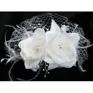 En Vogue Bridal Birdcage Veil with Flower Comb VF102