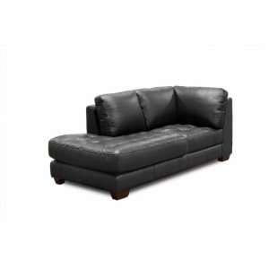  Diamond Sofa Left Facing Tufted Seat Black Leather Chaise 
