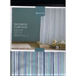  Shower Curtain Blue Stripe 72in X72in Fiber 100% Peva 