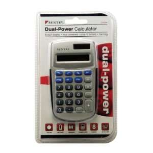  Sentry Dual Power Calculator, Silver (CA334) Office 