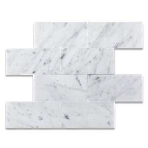   White Marble Polished Brick Tile   Lot of 50 Sq. Ft.