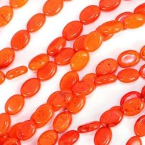  14mm Oval Orange Dyed Turquoise Gemstone Beads Arts 