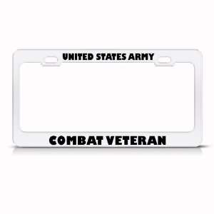 United States Army Combat Veteran Metal Military license plate frame 