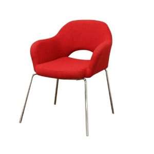  Mid Century Modern Red Twill Executive Arm Chair: Home 