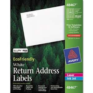 Avery White EcoFriendly Return Address Labels, 0.5 x 1.75 Inches, Box 