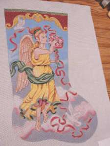 Angel Stocking Handpainted Needlepoint Canvas A  