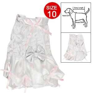   Sleeveless Floral Party Dress Silver Tone White Size 10: Pet Supplies