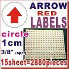 RED Arrow Label Sticker Rectangle paper white Direction  
