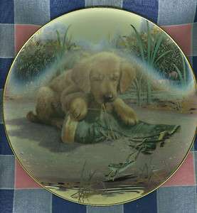   Plate Puppy Playtime Catch of the Day by Jim Lamb 8 1/2 Inches  