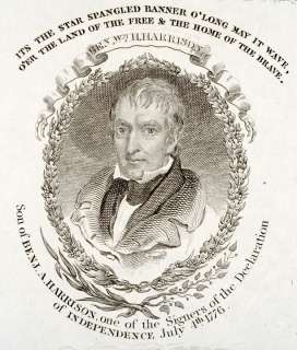 William Henry Harrison Campaign Ribbon, c. 1840  