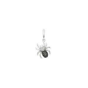 ZALES Enhanced Black and White Diamond Spider Charm in Sterling Silver 