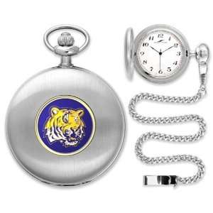  NCAA LSU Tigers Silver Pocket Watch