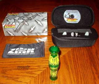 ZINK COD CALL OF DEATH GOOSE CALL+CASE+BAND+DVD+REEDS GREEN ENVY NEW 