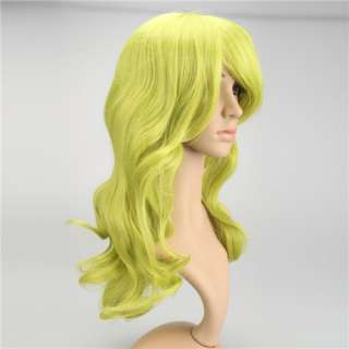 new Anime Golden Green Curly Wig cosplay wig 23.6&amp;amp;quot;