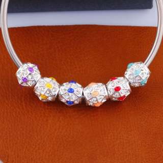 20X COLOR CRYSTAL DRUM BEADS TO EUROPEAN CHARM BRACELET  