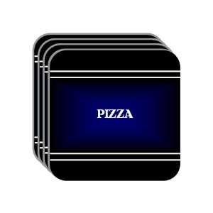   PIZZA Set of 4 Mini Mousepad Coasters (black design) 