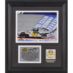  Jimmie Johnson 2010 Auto Club 500 Framed Photograph with 