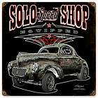 SOLO Speed Shop 1940 Willys (P)   Vintage Metal Sign   Gasser Coupe 