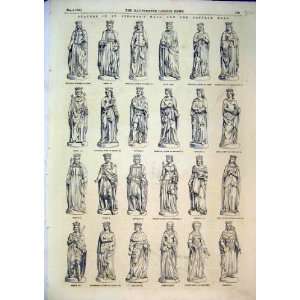 1854 Statues St StephenS Hall Queen Mary Anne King 