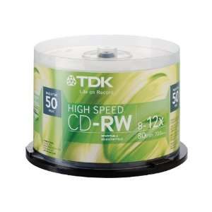  50Pk Tdk Cdrw 80Min 700Mb 12X High Speed Spindle (48275 
