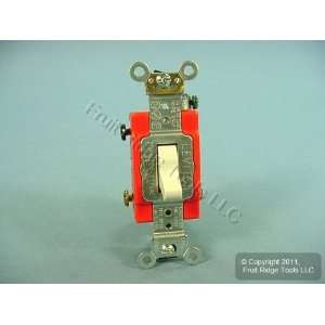  Leviton Almond INDUSTRIAL 3 Way Toggle Wall Light Switch 