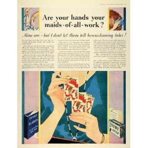  1930 Ad Ivory Soap Bar Flakes Beauty Lady Hands Cards 