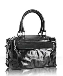 Rebecca Minkoff charcoal patent Mini Morning After bag   up 