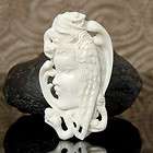 Finely Carved Medusa Carving White Buffalo Bone Sculpture Carved in 