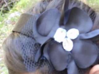 BEBE HEADBAND HAIR ACCESSORY BARRETTS black flower  
