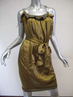 NEW Stella McCartney Dress Brushed Gold Silk w/Belt 40  