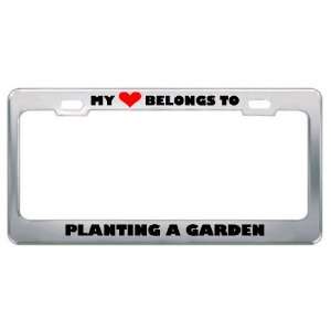   Garden Hobby Hobbies Metal License Plate Frame Holder Border Tag