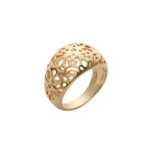  Ladies 18K Gold Plated Flowers Filigree Dome Ring: Jewelry