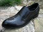 New Genuine leather Mens Casual shoes Slip On Loafers Black Snakeskin 