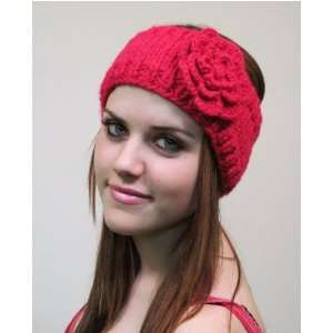  Floral Stretch Headband Red 