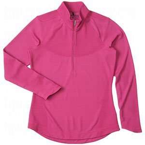   Half Zip Long Sleeve Top Closeouts Coral Rose Large: Sports & Outdoors